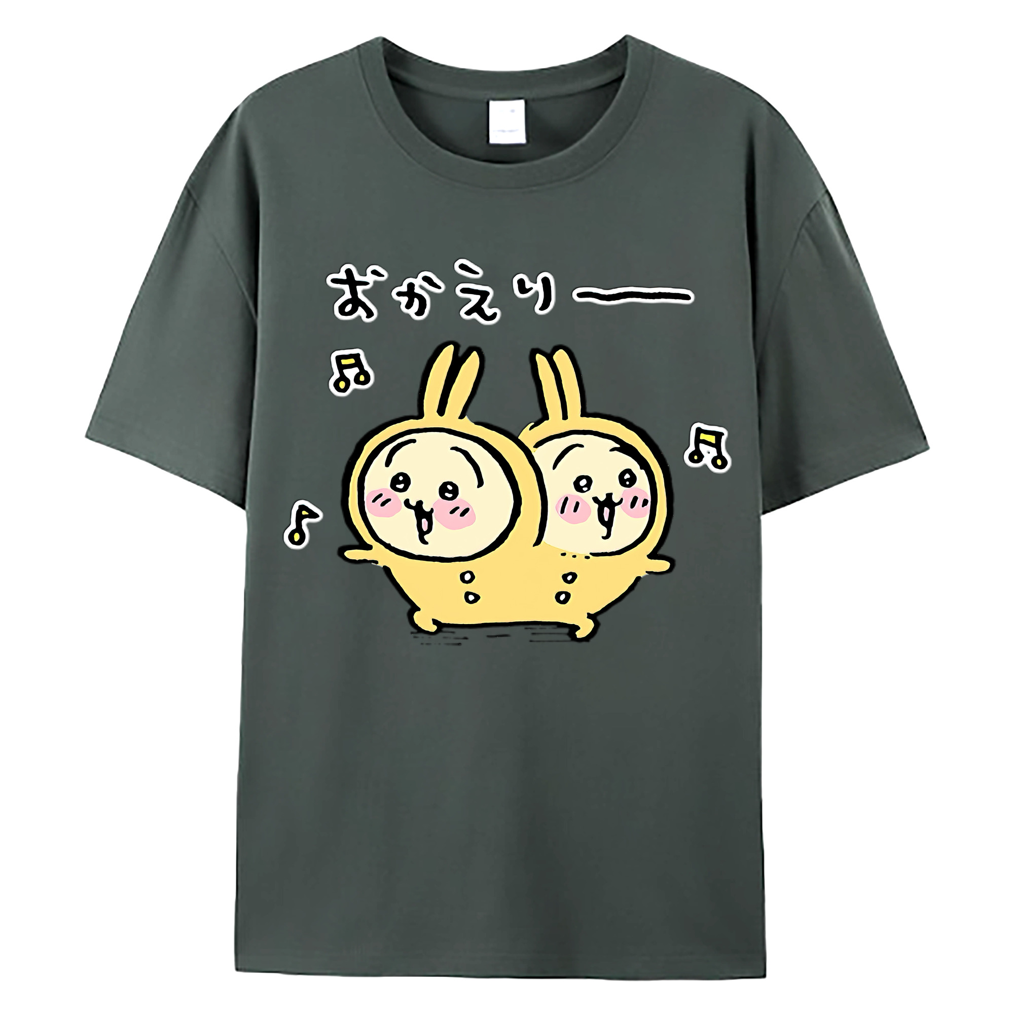 （画像用） ちいかわ うさぎ Chii-kawa usagi 綿100％ メンズ半袖Tシャツ｜肌触りやわらか＆通気性